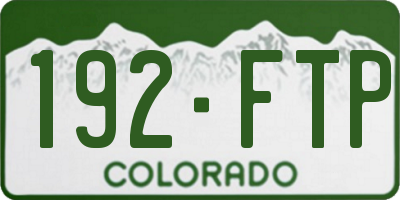 CO license plate 192FTP