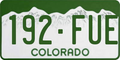 CO license plate 192FUE