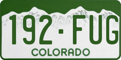 CO license plate 192FUG