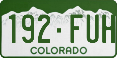 CO license plate 192FUH
