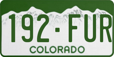 CO license plate 192FUR
