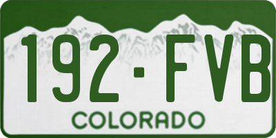 CO license plate 192FVB