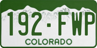CO license plate 192FWP