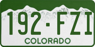 CO license plate 192FZI
