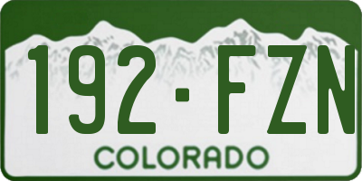 CO license plate 192FZN