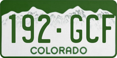 CO license plate 192GCF