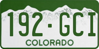 CO license plate 192GCI