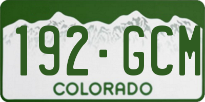 CO license plate 192GCM
