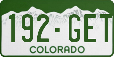 CO license plate 192GET