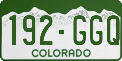 CO license plate 192GGQ