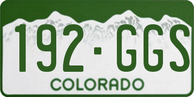 CO license plate 192GGS
