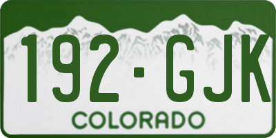 CO license plate 192GJK