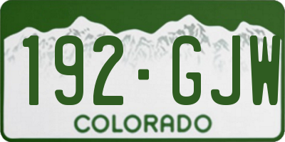 CO license plate 192GJW