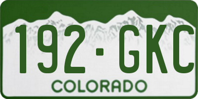CO license plate 192GKC