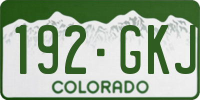 CO license plate 192GKJ