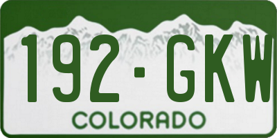 CO license plate 192GKW