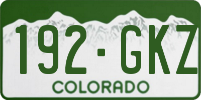 CO license plate 192GKZ