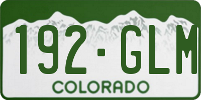 CO license plate 192GLM