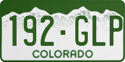 CO license plate 192GLP