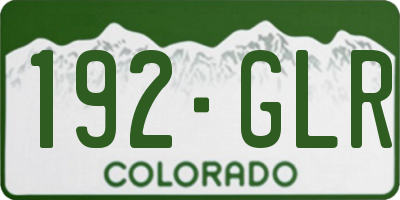 CO license plate 192GLR