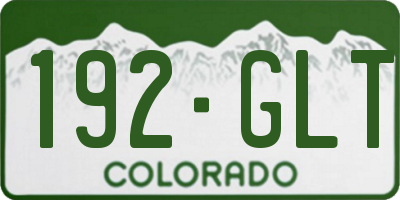 CO license plate 192GLT