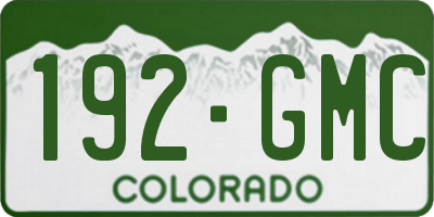 CO license plate 192GMC