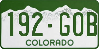 CO license plate 192GOB
