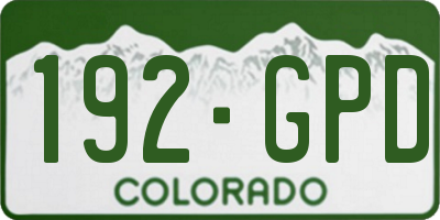 CO license plate 192GPD
