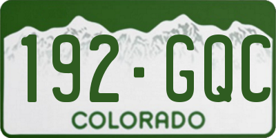 CO license plate 192GQC