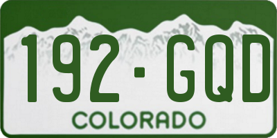 CO license plate 192GQD