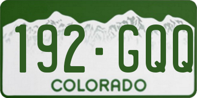 CO license plate 192GQQ