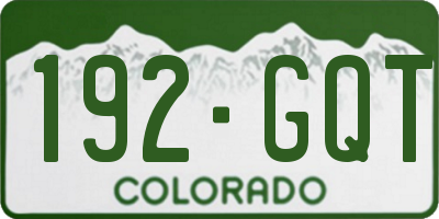 CO license plate 192GQT