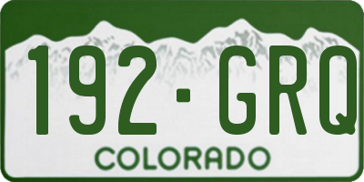 CO license plate 192GRQ
