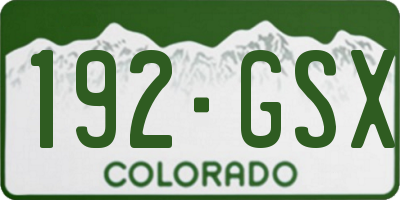 CO license plate 192GSX