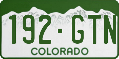 CO license plate 192GTN