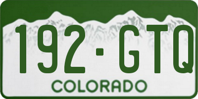 CO license plate 192GTQ