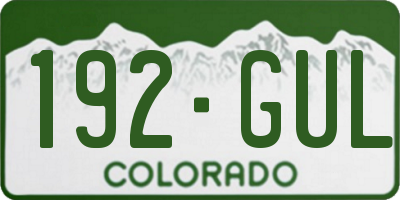 CO license plate 192GUL