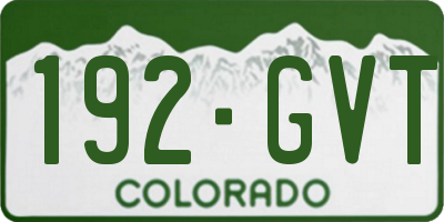 CO license plate 192GVT