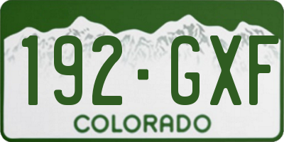 CO license plate 192GXF