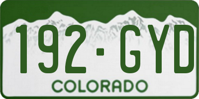 CO license plate 192GYD