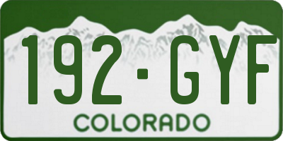 CO license plate 192GYF