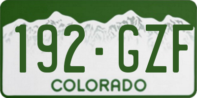 CO license plate 192GZF
