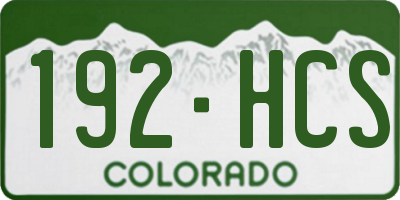CO license plate 192HCS