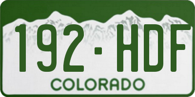 CO license plate 192HDF