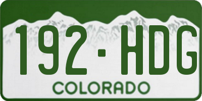 CO license plate 192HDG