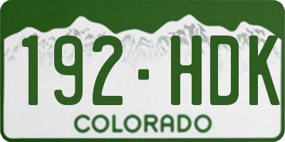 CO license plate 192HDK