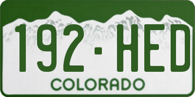 CO license plate 192HED