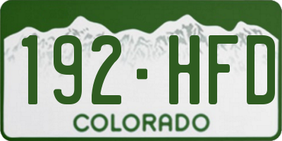 CO license plate 192HFD