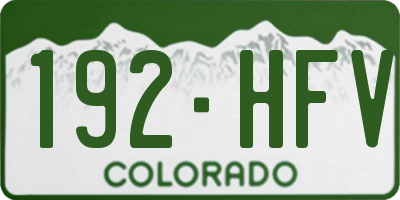 CO license plate 192HFV