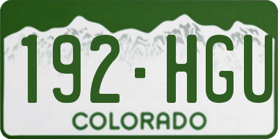 CO license plate 192HGU